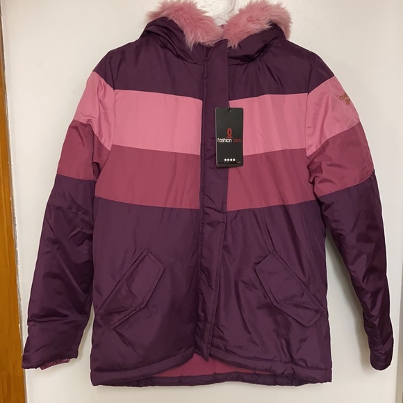 OshKosh B'gosh Other - NWT OshKosh B’gosh girls pink and purple hooded winter coat size 12